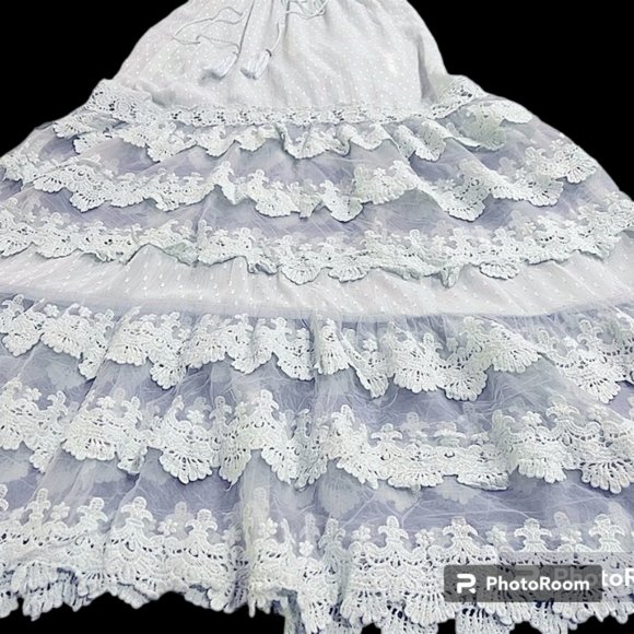 Altar’d State Lace Ruffles Romantic Dress with Tassels and Side Slits - … - Picture 8 of 13